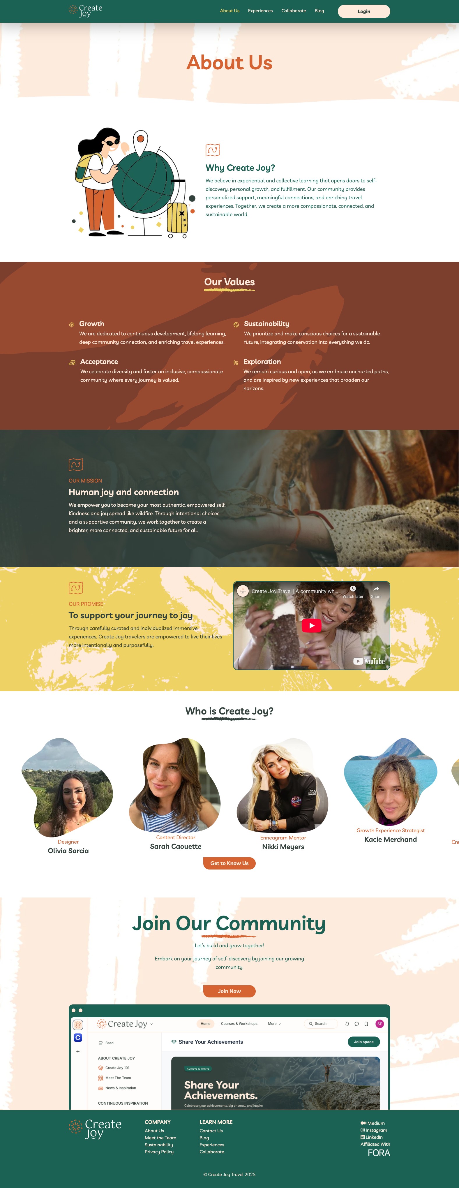 Screenshot of Create Joy Travel