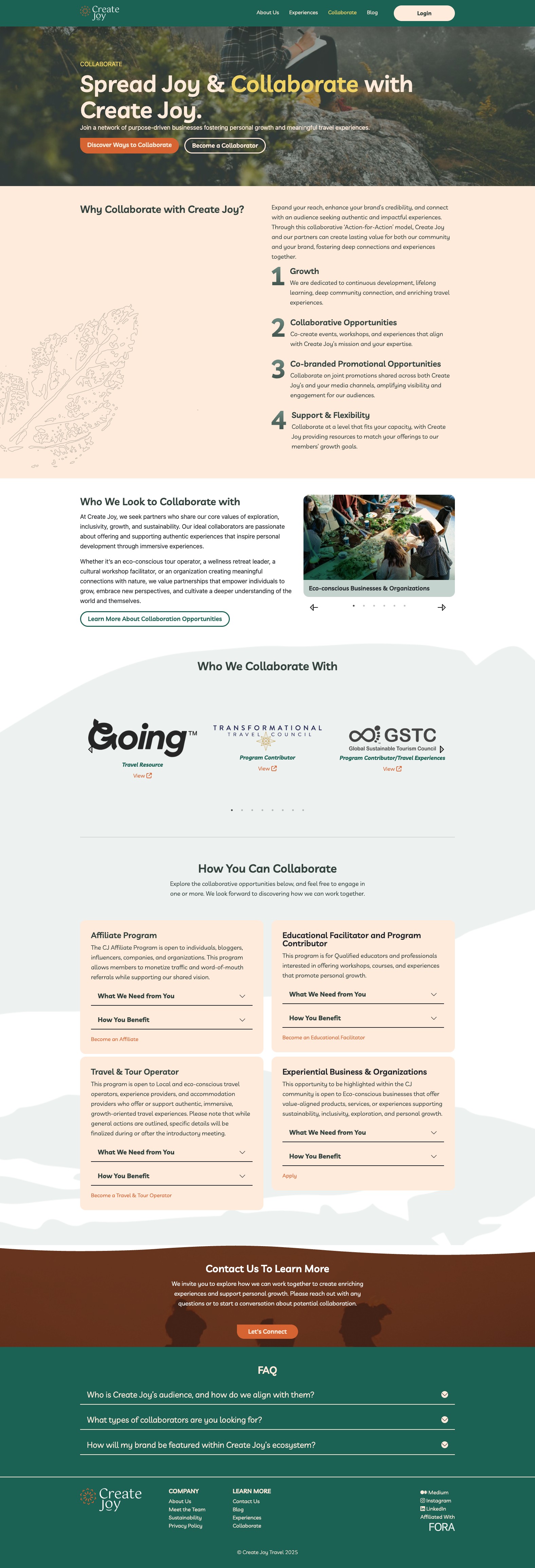 Screenshot of Create Joy Travel