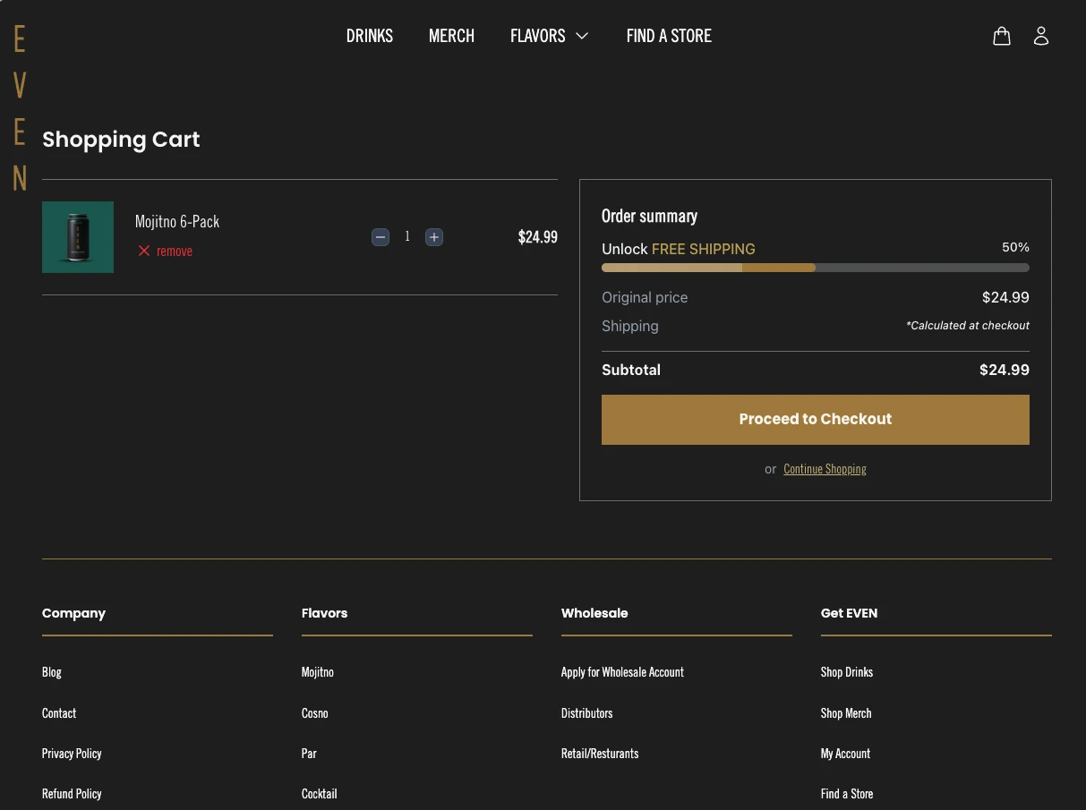 Screenshot of Drink EVEN