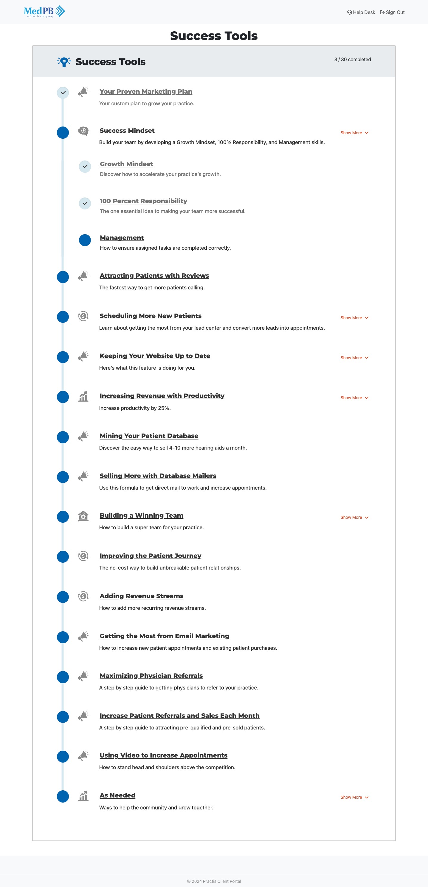 Screenshot of MedPB Client Portal